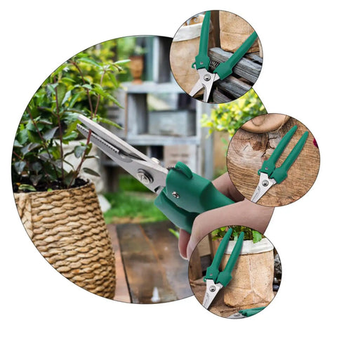 Stainless Steel Pruning Scissors Garden Shears For Branch Cutting Easy To Use Gardening Tool With Labor Saving Skidproof Grip on deck