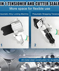Heavy Duty Pneumatic Metal Strapping Tool Set For Industrial Bundling No Power Needed Yet Packs A Punch, 2-in-1 tensioner cutter