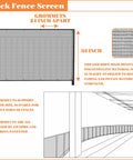 Balcony Privacy Screen For Decks And Patios No Fuss Install With 200 GSM HDPE Fencing Cover; 35 in height, grommets 24 in apart