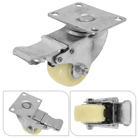 Heavy Hitter 5 Inch Nylon Cart Caster Wheels With Stainless Steel Plate Silent Smooth Rolling Replacement Casters For Industrial Furniture And Garage Utility Carts