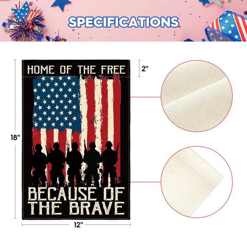 Colorlife Memorial Day Patriotic Garden Flag 12x18 Inches Double Sided US Flag For Yard Outdoor Decor All American Pride Fourth Of July Independence Day Weather Resistant Polyester, featuring military silhouettes and US flag design.