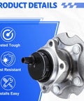 Close-up of Rear Wheel Bearing Hub Assembly 2 Pack 5 Lug 512372 For Scion tC 2011-2016 RAV4 2006-2016 And Lexus HS250h 2010-2012