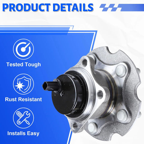 Close-up of Rear Wheel Bearing Hub Assembly 2 Pack 5 Lug 512372 For Scion tC 2011-2016 RAV4 2006-2016 And Lexus HS250h 2010-2012
