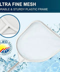 2 Foot Hand Skimmer Net For Hot Tubs And Above Ground Pools Made In USA Durable Plastic Pool Cleaning Tool with fine mesh