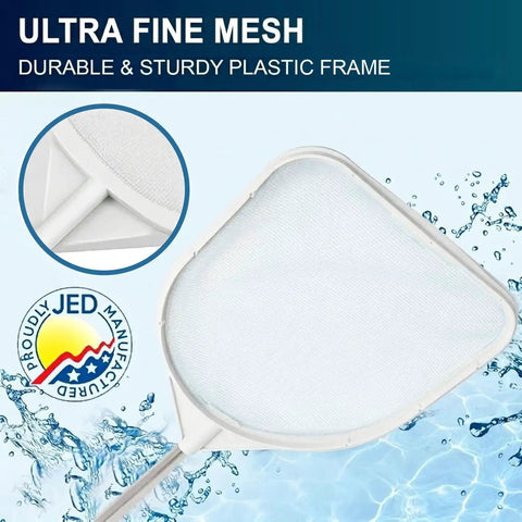 2 Foot Hand Skimmer Net For Hot Tubs And Above Ground Pools Made In USA Durable Plastic Pool Cleaning Tool with fine mesh
