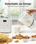 12 In 1 Nut Milk Maker With Detachable Design For Almond Oat Soy And Plant Milks In Minutes 50.7 Oz Capacity pouring milk