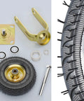 Badass 10 Inch Rubber Caster Wheels Set Of 4 With Upgraded Ball Bearings And Thick Steel Plates accessories including bearings and mounting parts.
