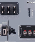 Beefy Three Gang Rocker Toggle Switch Panel With Aluminum Plate Waterproof Boot Cap Cover 16A 250V AC And 12V DC SPST detail