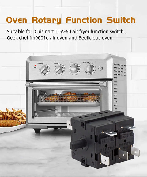 11 Pins 7 Positions Rotary Function Switch For Cuisinart TOA 60 Air Fryer Beelicious Oven and Geek Chef Fm9001e Air Oven Replacement Part