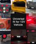 Various vehicles equipped with 4-Inch Round LED Trailer Lights Pack of 4, 24-LED High-Output Red Tail Lights, Waterproof Flush Mount