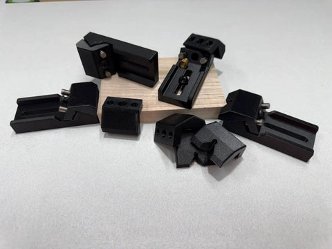 39-Piece CNC MFT T-Track Clamp Kit For Woodworking Pro Grade Workholding Clamps on wood surface