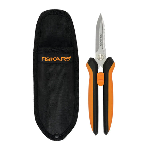 Multipurpose 8 Inch Garden Shears With Sheath And Soft Grip Handle Pruning Scissors For Gardening Serrated Edge And Wire Cutter
