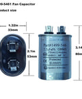 Heavy Duty Drop In Replacement Fan Capacitor For RV Air Conditioner Replacement 7.5 Microfarad 370 VAC 50 60 Hz Oval Metal