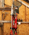 Wall-mounted heavy duty garden rake with shovel, 58-inch aluminum handle. Heavy Duty Garden Rake That Slays Leaves And Debris With Ease Sturdy Tines