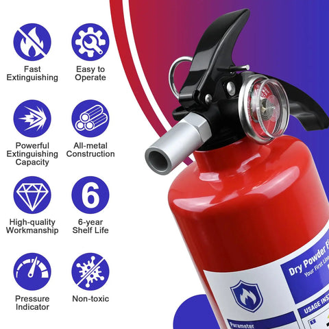 Two Pack Two Point Five Lb Abc Dry Chemical Fire Extinguishers Rated 1A 10B C For Kitchen Home Rv Boat Business Badass Survival Essentials Rock Solid And Always Ready To Step Up Your Game