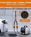 Badass 50 Amp Nema 6-50P To Dual 6-50R Welder Splitter Adapter Cord Y Plug Connector for EV Charger and Welder setup