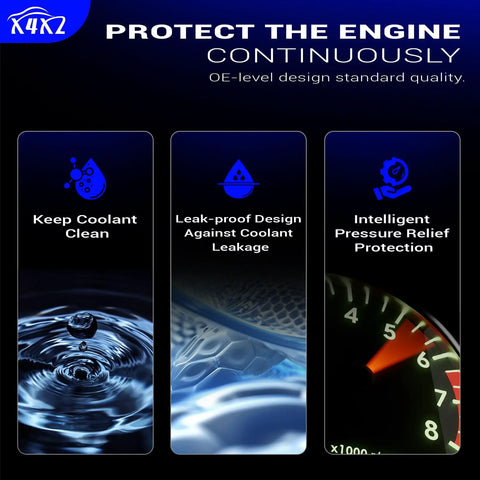 Top Shelf Drop In Replacement Front Engine Coolant Reservoir Expansion Tank Keeps Your Whip Cool And Smooth For Audi A4 Audi A5 Quattro Allroad Q5 2012 To 2016 with water visuals and engine gauge.