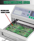 Reflow Oven And Soldering Station For PCB Boards With Hot Air Circulation Automatic Reflow Machine open with PCB inside