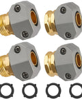 Aluminum Hose Repair Kit Set For 3/4 And 5/8 Inch Hoses With Male And Female End Fittings, No-Fuss, Heavy-Duty Hose Mender Kit