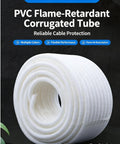 Badass Flexible PVC Corrugated Conduit For Electrical Wiring And Cable Routing With Flame Retardant Protection Heavy Duty Milk White Tubing, flexible design.