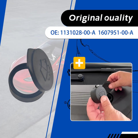 Tesla Windshield Wiper Fluid Cap Replacement For Model 3, Model Y, Model S, And Model X Black OE 1131028-00-A 1607951-00-A Direct Fit Easy