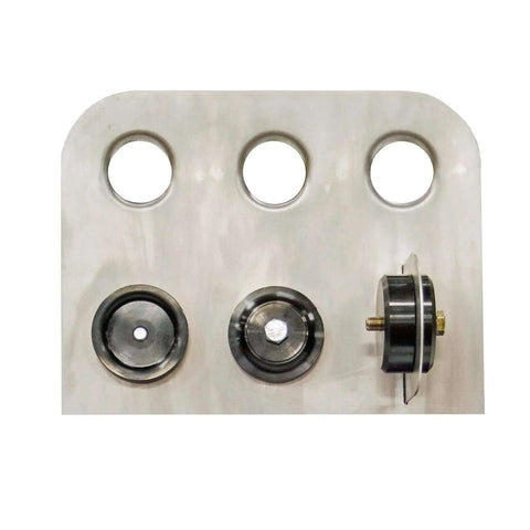 Flared Hole Dimple Die For Sheet Metal 1.75 Inch Black Oxide Finish Pro Grade Heavy Duty Tool displayed with installation on metal panel