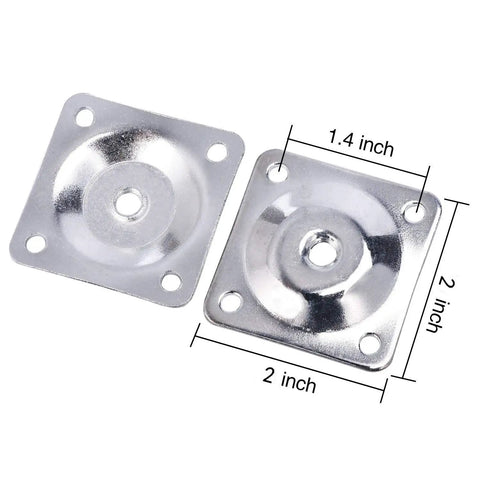 Four Piece Leg Mounting Plates With Screws Set For Sofa Couches Tables Furniture Legs Brackets Beefed Up Heavy Duty Hardware Attachment Plates M8 T