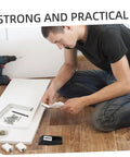Man installing furniture using Two Pack Rubber Toggle Latches For Storage Cabinets And Cargo Boxes That Snap Tight And Quiet