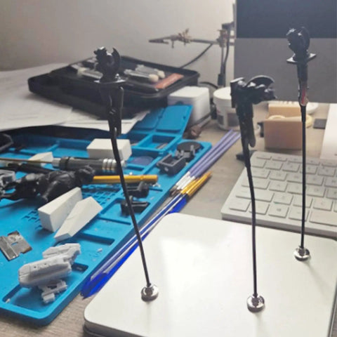 VBESTLIFE Helping Hands Soldering Station Kit With Magnet Base And 12 Flexible Alligator Clips For Electronics Repair PCB Work And Airbrushing Projects set up on a workbench.