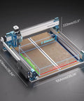 Desktop 4040 Pro CNC Milling Machine With Four Axis Ready showing dimensions and lead screw drive on steel frame for woodworking, metal cutting.