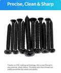 Stainless Steel Self Tapping Wood Screws Kit 560 Piece Assortment With Flat Head And Round Head M3 M4 M5 M6 Phillips Drive Zinc Plated Black Finish DIY Friendly close-up