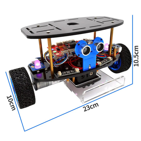 Self Balancing Robot Car Kit With Arduino IDE Compatibility For Hands On Coding And Tinkering In Robotics And STEM Projects Includes Line Tracking Ultrasonic Sensor And IR Remote Programming Set, 23cm x 10cm x 10.5cm