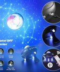 Lit Night Projector With 12 Constellations And 10 Planets Bluetooth Speaker And Timer 10 Color Starry Sky Show For Kids And Adults 20 In 1 Light Projector details with remote and USB features