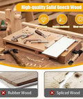 Heavy Duty Portable Woodworking Bench Vise With Adjustable Screw Handle For Hardwood Clamp On Workbench on a beech wood surface.