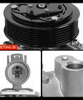 Badass Ac Compressor With Clutch For Subaru Xv Crosstrek 2014 2015 Dkv10z Oe Replacement close-up showing pulley and connector details.