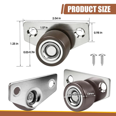 8 Pack Side Mount Rigid Caster Wheels 1 Inch Mini Fixed Low Profile Small Rubber Casters Non Marking For Furniture Slide Out Carts