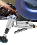 Pro Grade Angle Air Die Grinder One Quarter Inch Ninety Degree Twenty Thousand Rpm Turbo Charged Pneumatic Grinding Kit in action with sparks.