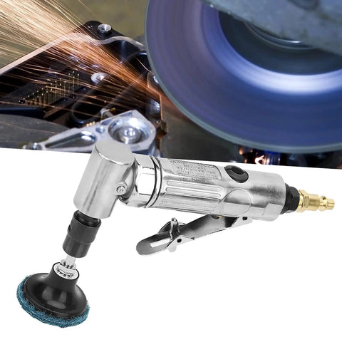 Powerhouse 90 Degree Pneumatic Die Grinder With 2 Inch Disc Running 20000 Rpm For Grinding Metal Wood And Rubber Fast Without Knuckle Busters In Your Home Shop Or Professional Garage with disc and sparks.