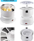 Fast Electric Potato Peeler And Vegetable Dehydrator With Sharp Blades For No Sweat Kitchen Prep and Effortless Fruit Slicing image with potatoes in bowl.