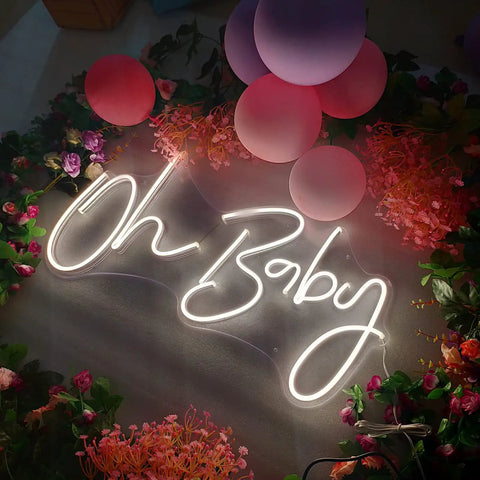 Neon Sign For Wall Decor With Dimmable Brightness And Reusable Light Up Message For Baby Shower, Birthday Party, And Wedding Vibe, Cool White Glow, Large 23.5 By 11.6 Inches Neon Accent For Any Festive Space