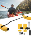 Inflatable Kayak Stabilizer And Outrigger Kit With Floating Brackets And Guide Rail, Boost Stability For Standing, Easy Setup, Yellow