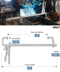 Image of Beefy Heavy Duty Sliding Arm Locking C Clamp 12 Inch With 12 Inch Jaw Capacity used in welding project.