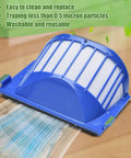 Replacement Accessories Kit For Roomba 500 And 600 Series Vacuum Cleaners filter, shown trapping particles on wood floor