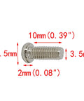 Top Shelf 100 Pack M3.5 X 10mm Round Head Metric Machine Screws Featuring Phillips Drive And Cross Recessed Slots, showing dimensions.