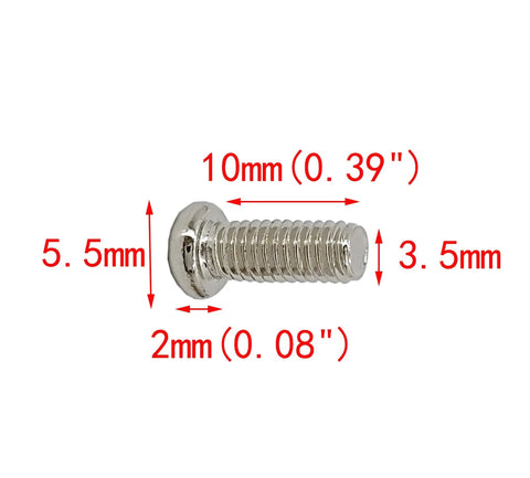 Top Shelf 100 Pack M3.5 X 10mm Round Head Metric Machine Screws Featuring Phillips Drive And Cross Recessed Slots, showing dimensions.