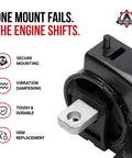 Engine And Transmission Mount Set Of 4 For Chrysler Dodge Ram Minivans Town Country Grand Caravan CV Direct Fit Replacement To Stop Clunking And Vibration Replaces A5665 A5480 A5589 A5577 2011 2020 black metal mount with rubber bushing