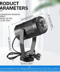 6 Piece Water Effect Projector Lights Set With Ocean Wave LED Night Light Rotating 360 Degree Ceiling Wall Projection For Bedroom Decor Blue Perfect For Undersea Themed Parties And Weddings And Kids Sleep Rooms, showing product dimensions and design.