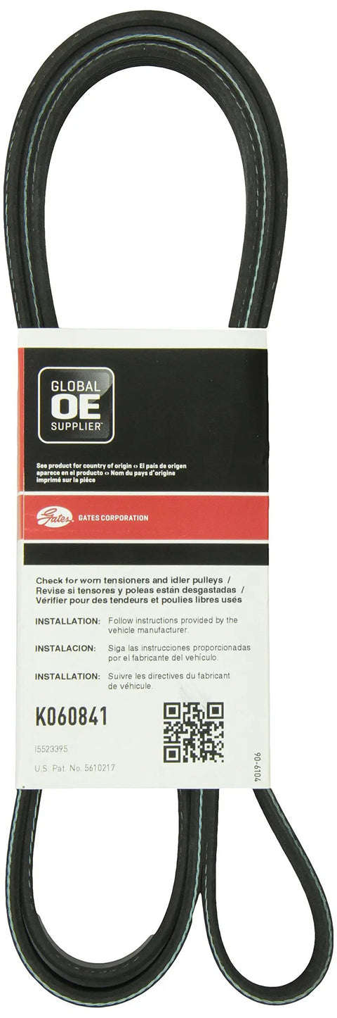 Micro V Serpentine Drive Belt K060841 84.625 Inch Length, 6 Rib, OE Spec, packaged in retail packaging