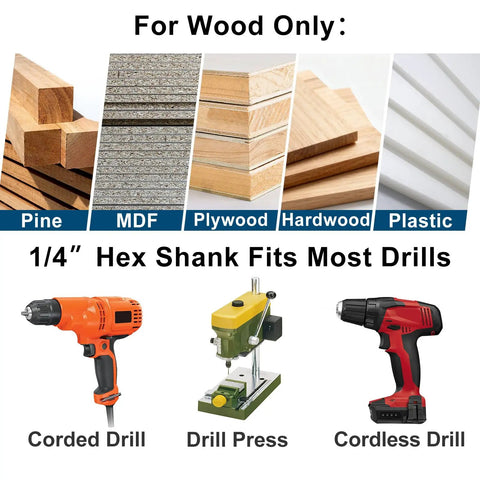 Professional Grade Tungsten Carbide Countersink Drill Bit Set With Adjustable Depth Stops For Slick Wood Countersinks And Hassle Free Flush Screw Installation 17 Piece Gotta Have Workshop Essential Kit with various wood types