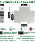 Adjustable Voltage Current Protector For Home And Shop Setup Smart Circuit Breaker 110 To 120V And 220 To 240V, 36.5mm DIN rail